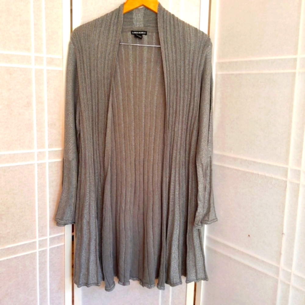 Lauren Michelle gray silver open front cardigan
